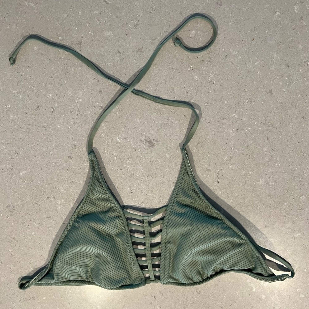 Green Open Front Bikini Top